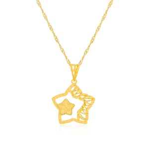 22K Gold Star Shpae Pendant by Bafleh Jewellery