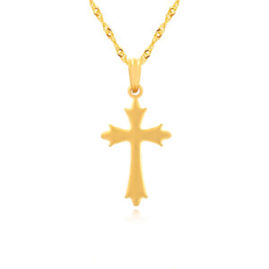 22K Gold Cross Pendant  A Timeless Emblem of Faith and Grace by Bafleh Jewellery