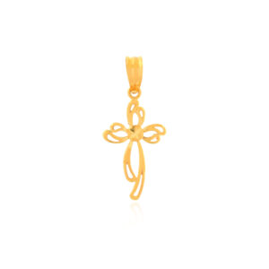 Alternative view of 22K Gold Cross Pendant  Elegant Symbol of Christian Devotion by Bafleh Jewellery