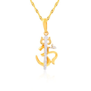 22K Gold Om Pendant  A Sacred Symbol of Divine Energy by Bafleh Jewellery