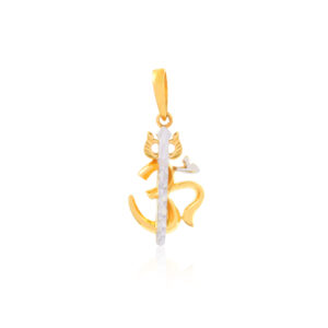 Alternative view of 22K Gold Om Pendant  A Sacred Symbol of Divine Energy by Bafleh Jewellery