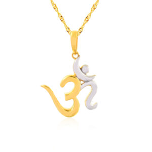22K Gold Om Pendant  Spiritual Harmony in Gold by Bafleh Jewellery