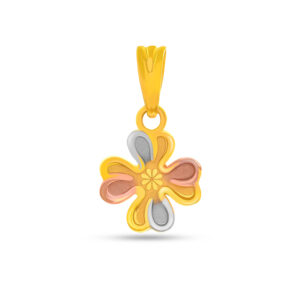 Alternative view of Timeless Tricolor Elegance 22K Gold Pendant Set in Rose, White & Yellow Gold