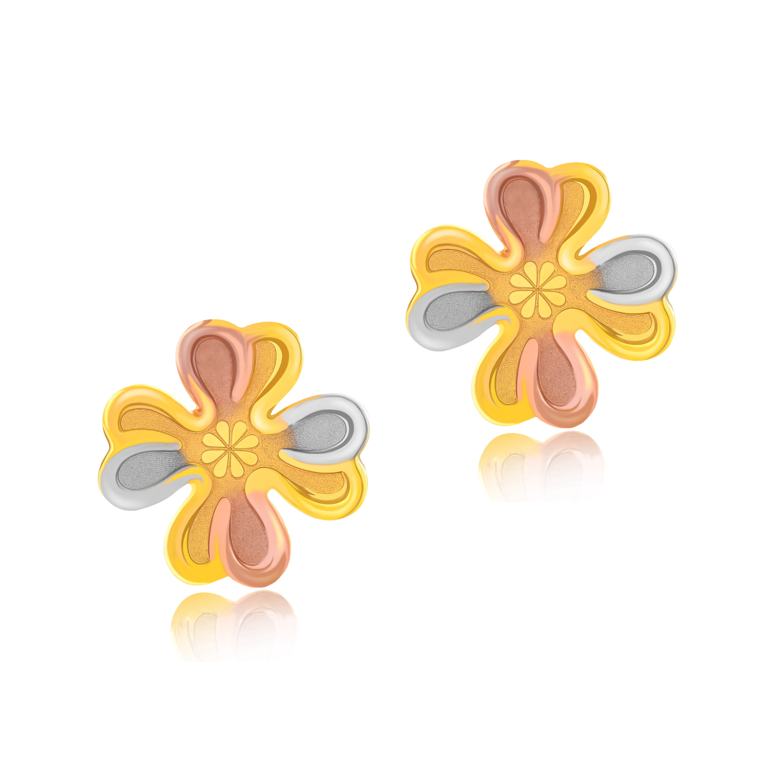 Timeless Tricolor Elegance 22K Gold Pendant Set in Rose, White & Yellow Gold - Image 3