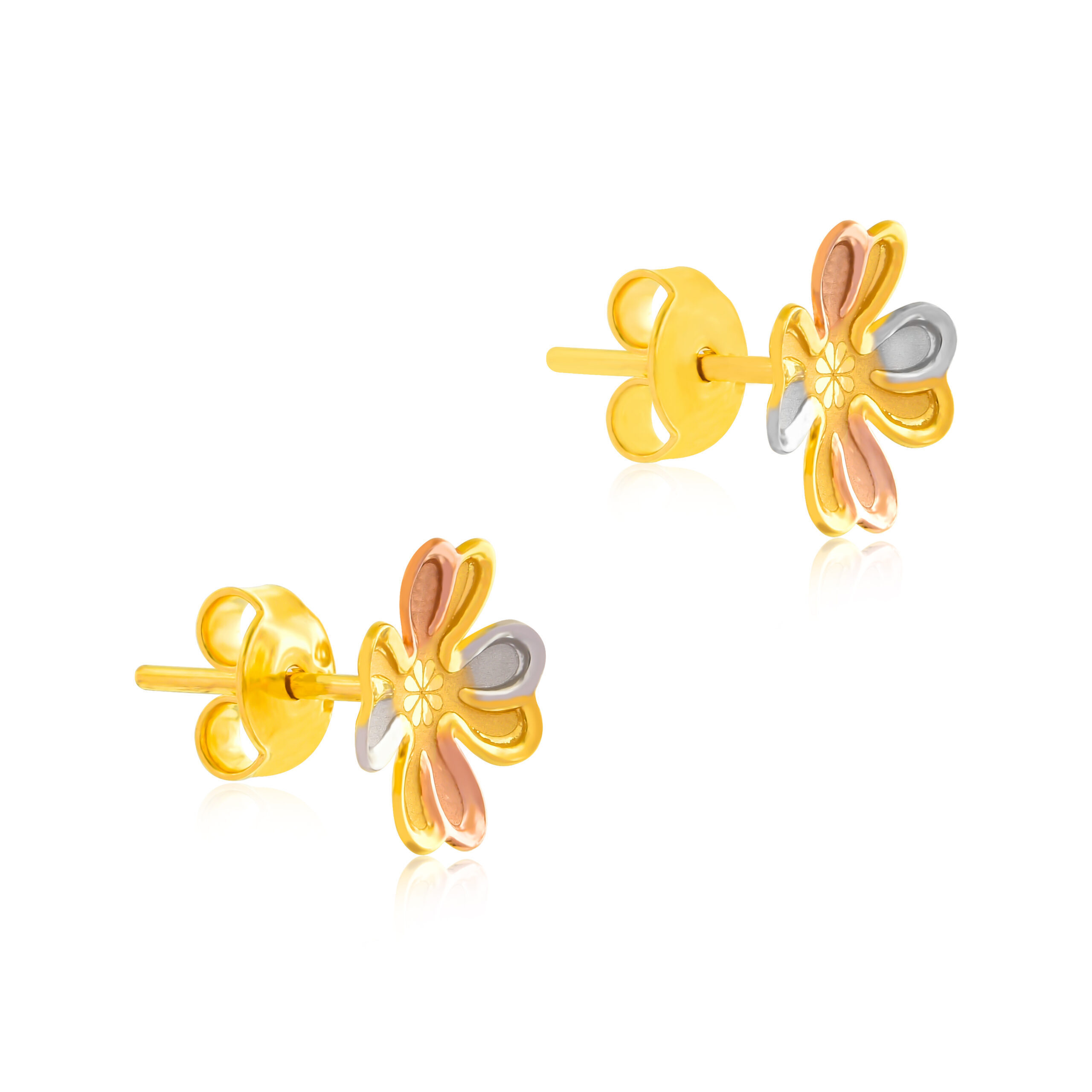 Timeless Tricolor Elegance 22K Gold Pendant Set in Rose, White & Yellow Gold - Image 4
