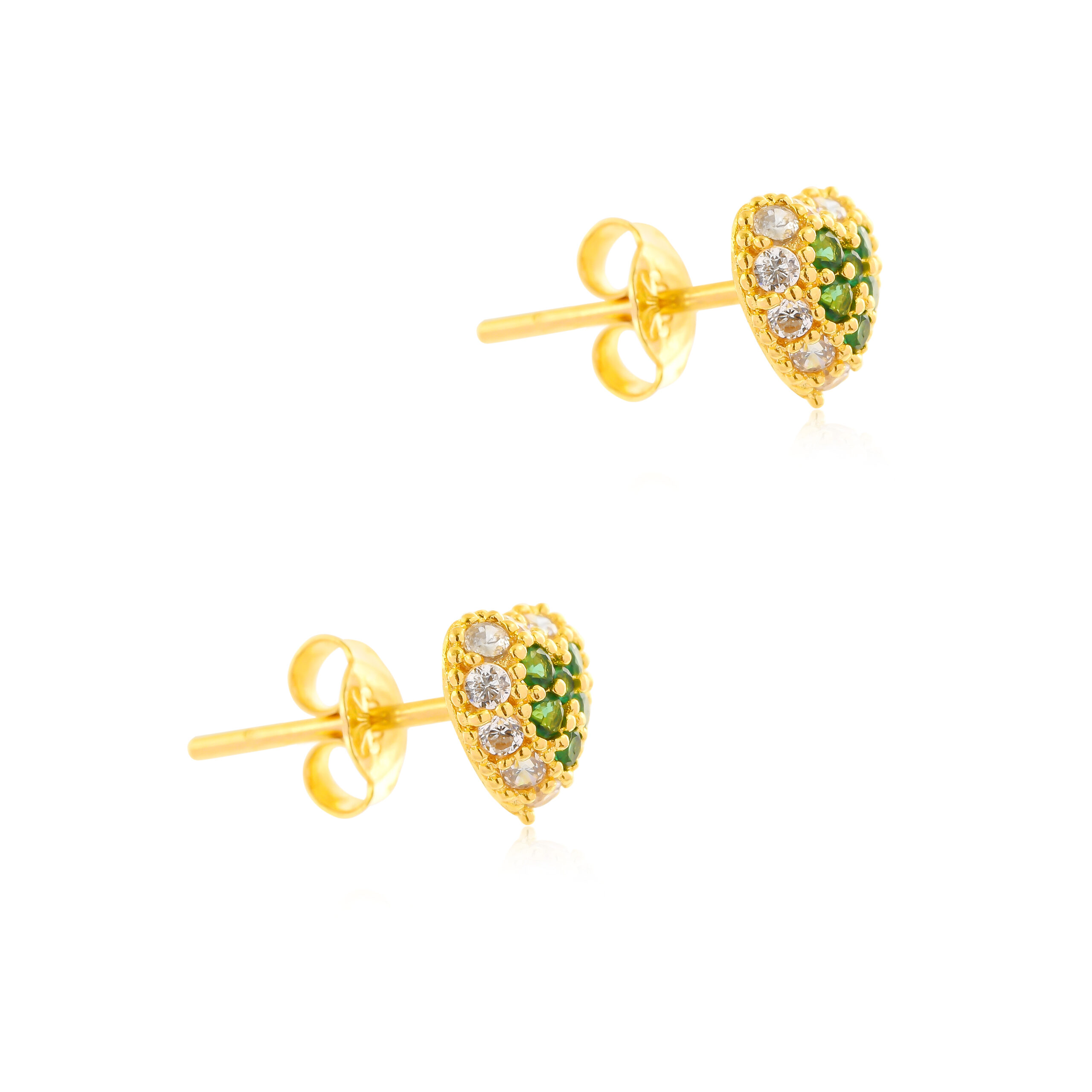 Radiant Heart 22K Yellow Gold Pendant Set with White & Green Stones by Bafleh Jewellery - Image 5
