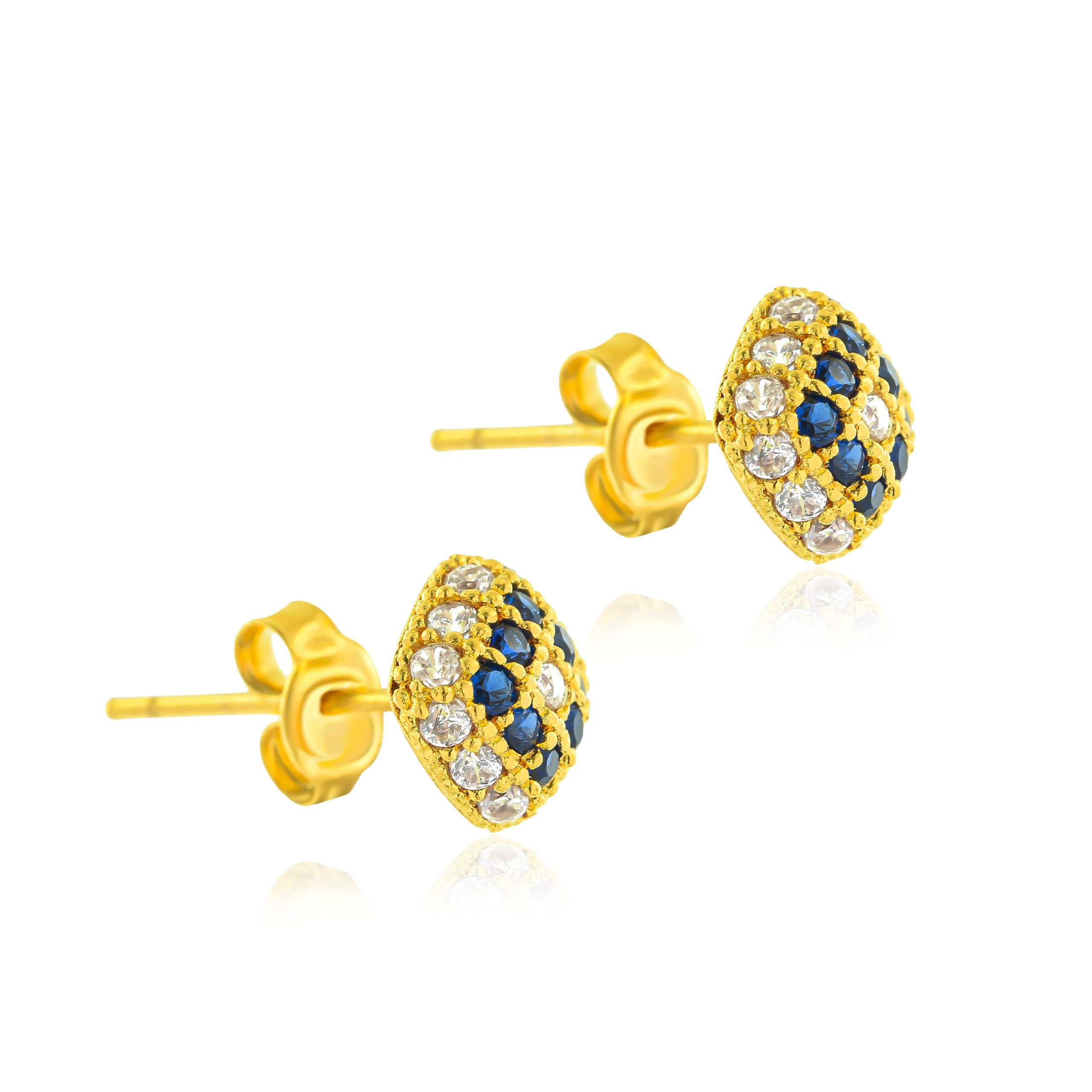 Royal Blue Grace ? 22K Yellow Gold Square Pendant Set with White & Mesmerizing Blue Stones - Image 5
