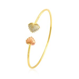 18k Gold Heart Bangles for Your Loved One