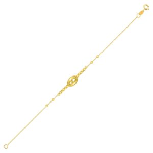 Alternative view of Refined Elegance in Every Curve  22KT Oval Gold Bracelet