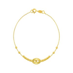 Refined Elegance in Every Curve  22KT Oval Gold Bracelet