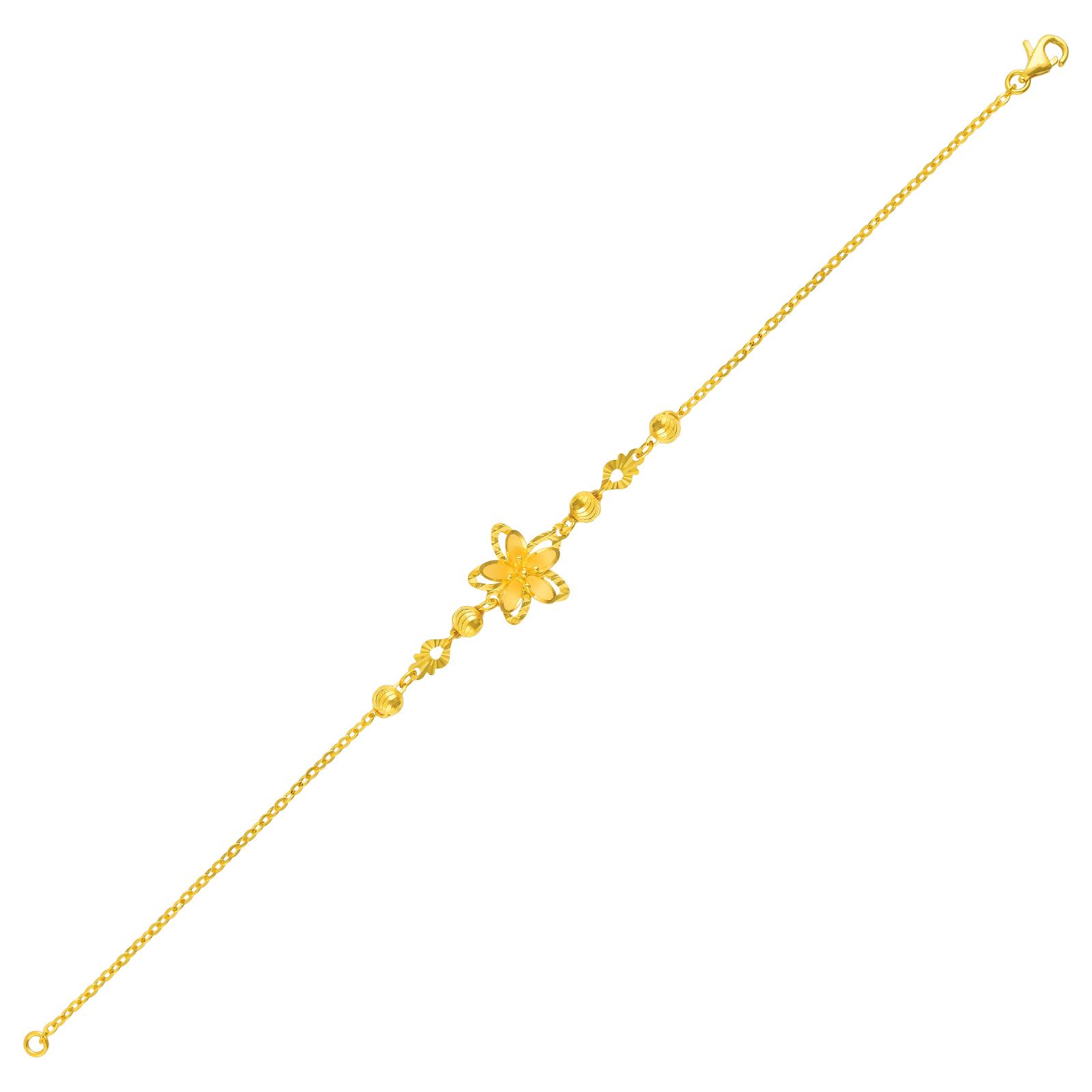 Timeless Flower Design in 22kt Yellow Gold by Bafleh Jewellery - Image 2