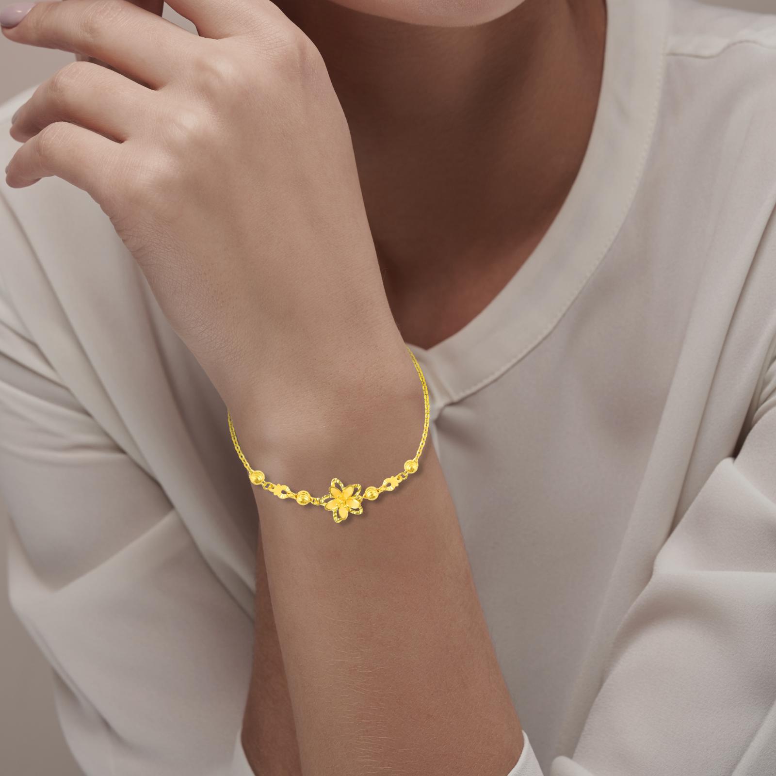 Timeless Flower Design in 22kt Yellow Gold by Bafleh Jewellery - Image 3