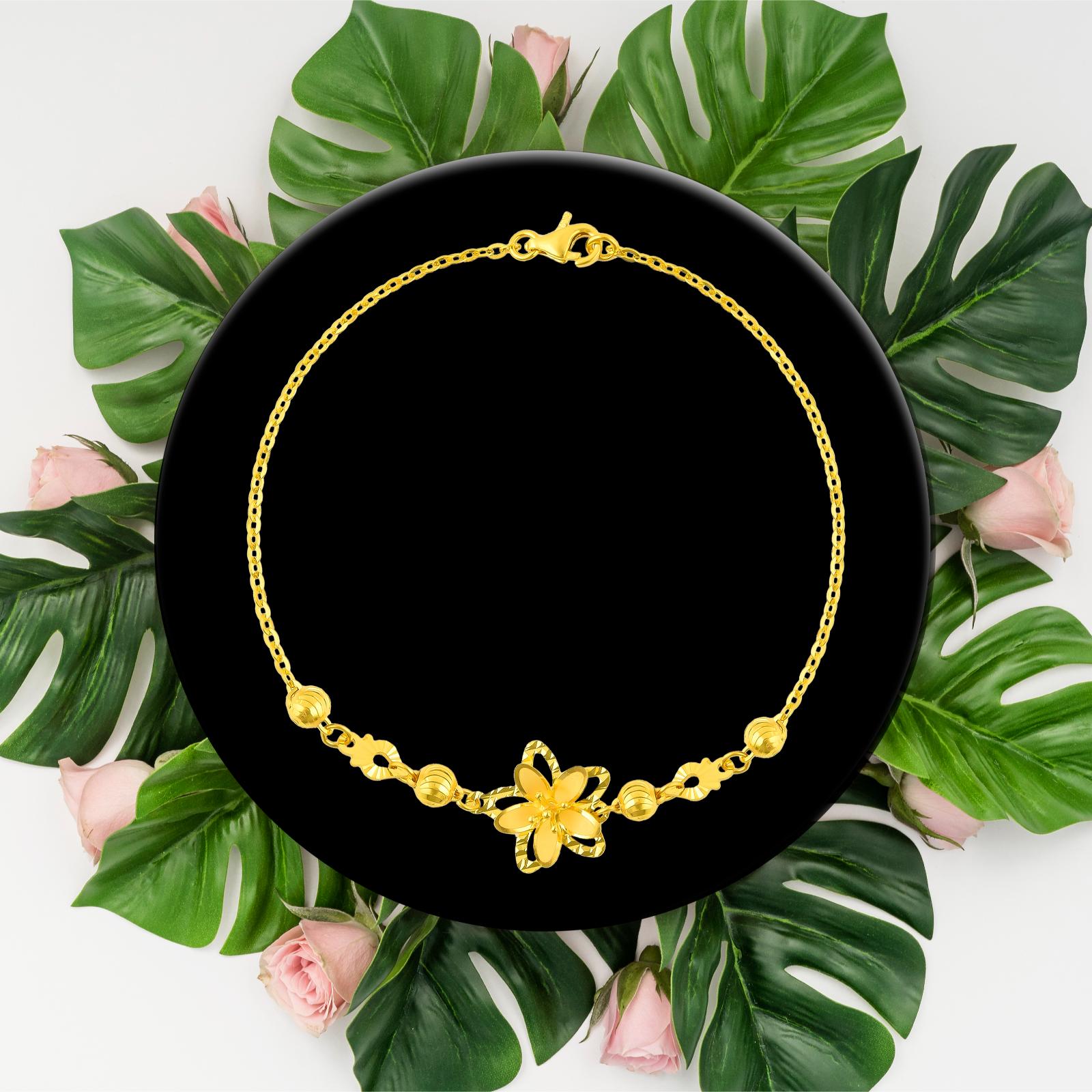 Timeless Flower Design in 22kt Yellow Gold by Bafleh Jewellery - Image 4