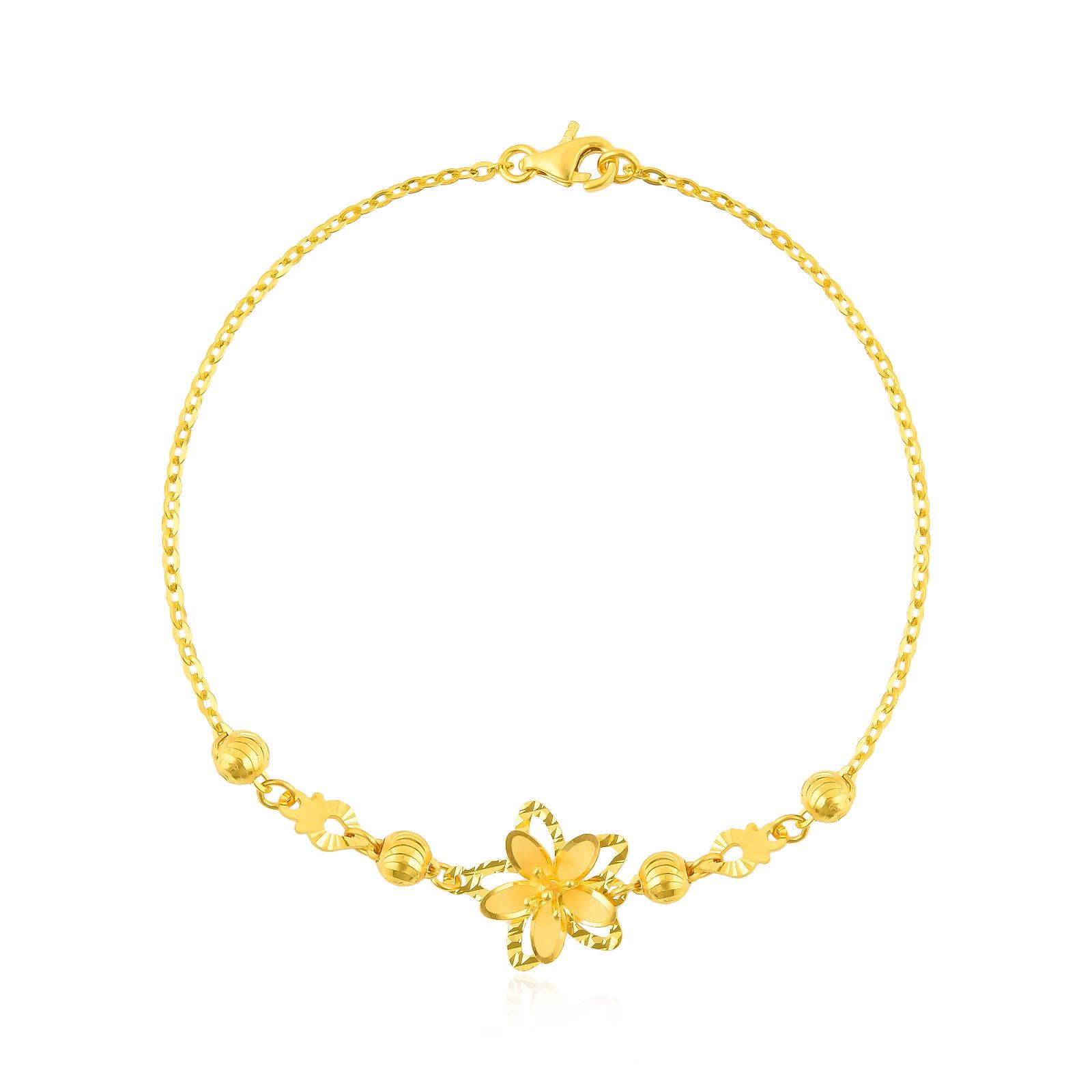 Timeless Flower Design in 22kt Yellow Gold by Bafleh Jewellery