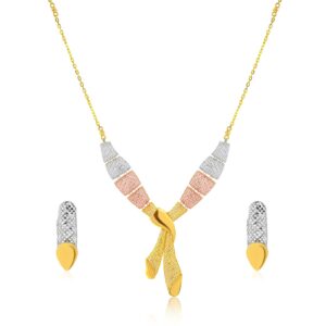 Alternative view of Timeless Elegance 22K Gold Necklace Sets in Classic & Multi-Tone Finishes