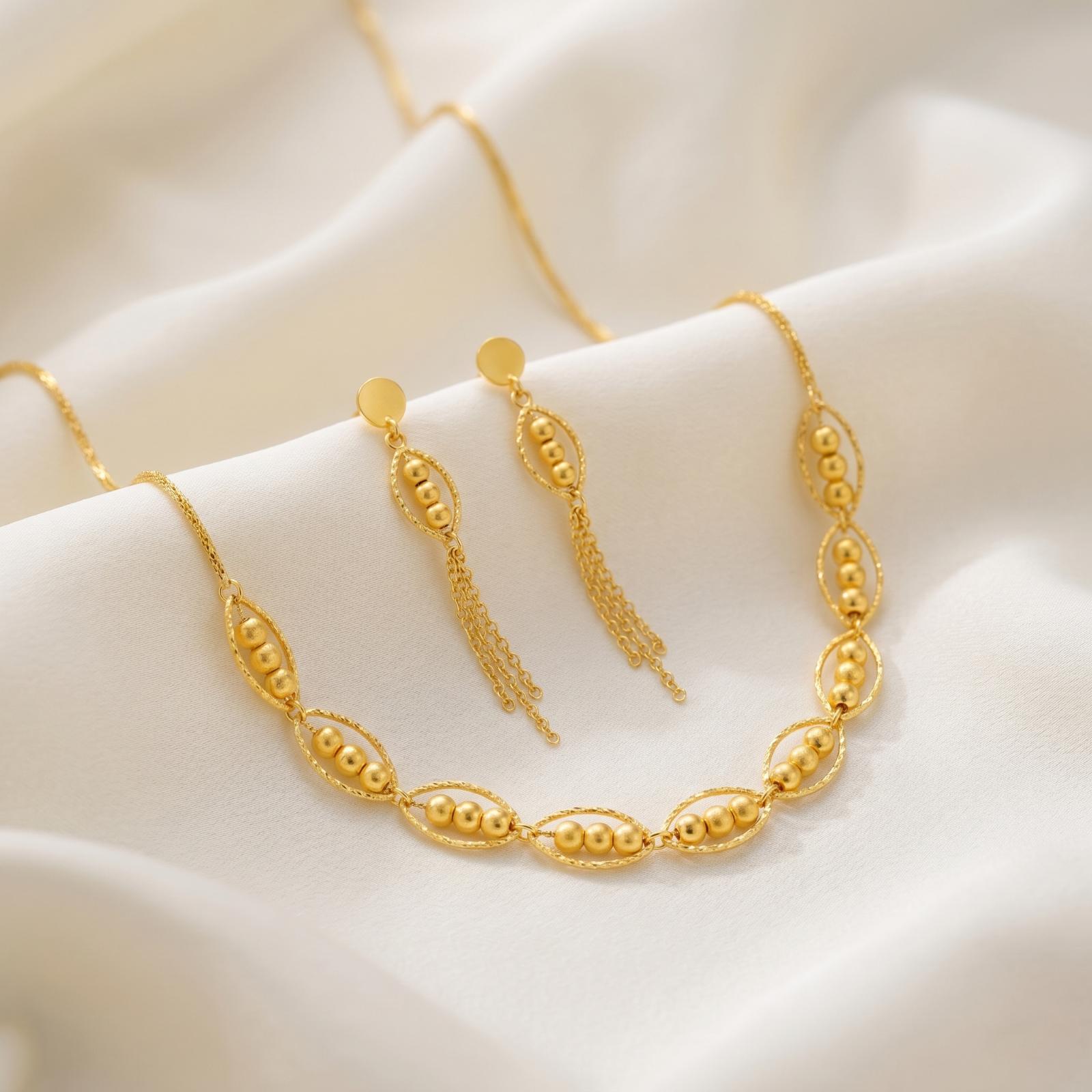 Elegance Redefined Stunning 21K Gold Necklace Sets at Bafleh Jewellery