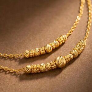 Alternative view of Step Into the World of Classic Luxury with Our Featherlight 22kt Gold Necklace Set by Bafleh