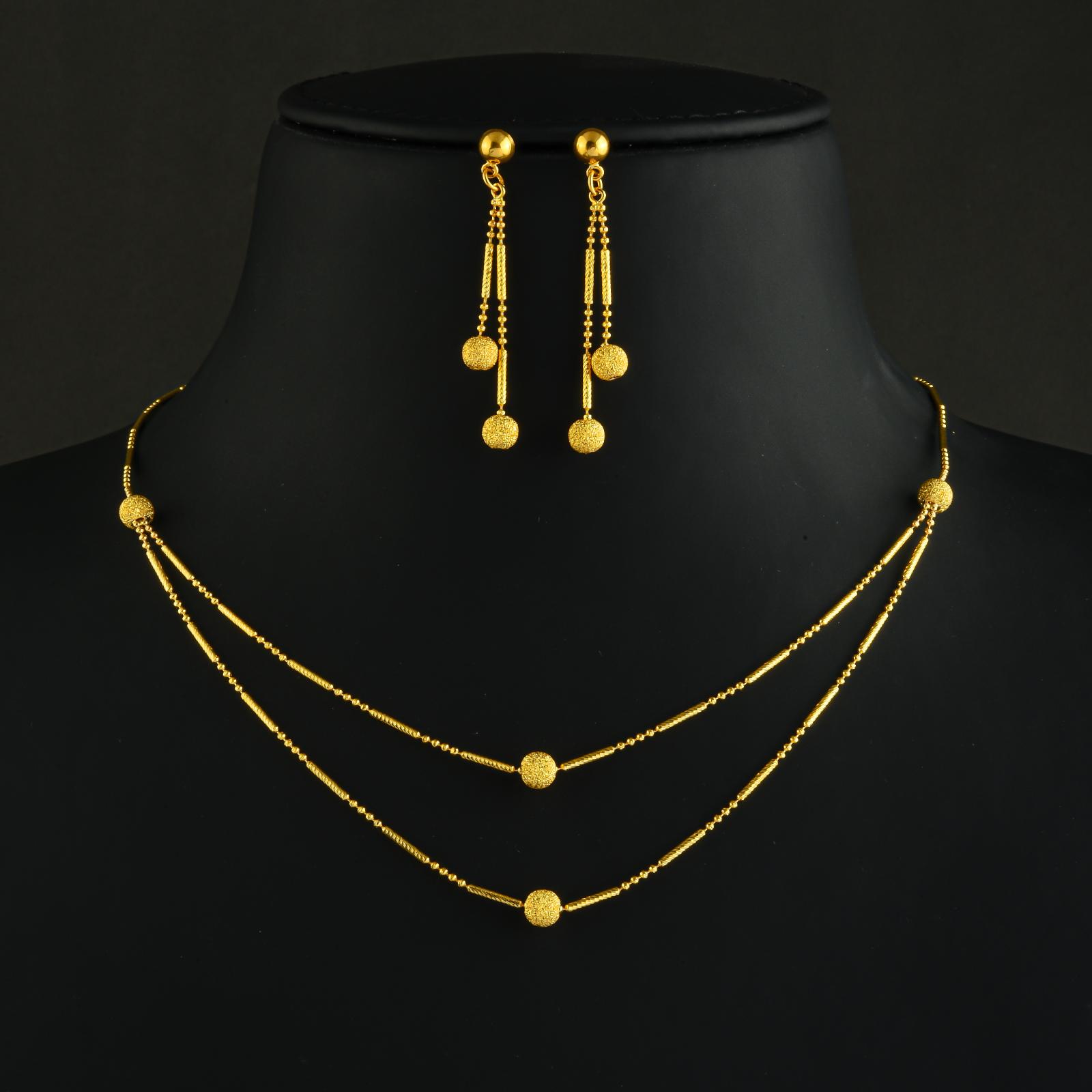 Elevate Your Everyday Look with a Lightweight 22kt Gold Necklace Set from Bafleh: Fine Craftsmanship You Can Feel