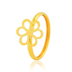 Refined Floral Design in Lightweight 21K Gold Ring