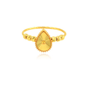 Alternative view of Where Elegance Meets a Graceful Golden Twist 21K Gold Ring