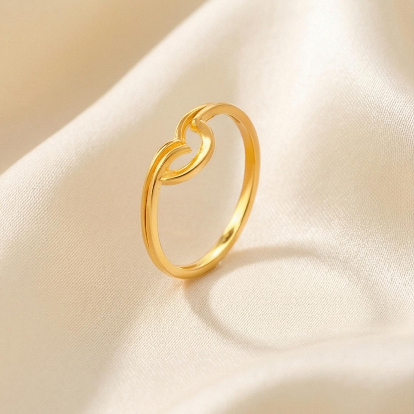 Lightweight Luxury Endless Love 22K Gold Ring - Image 5