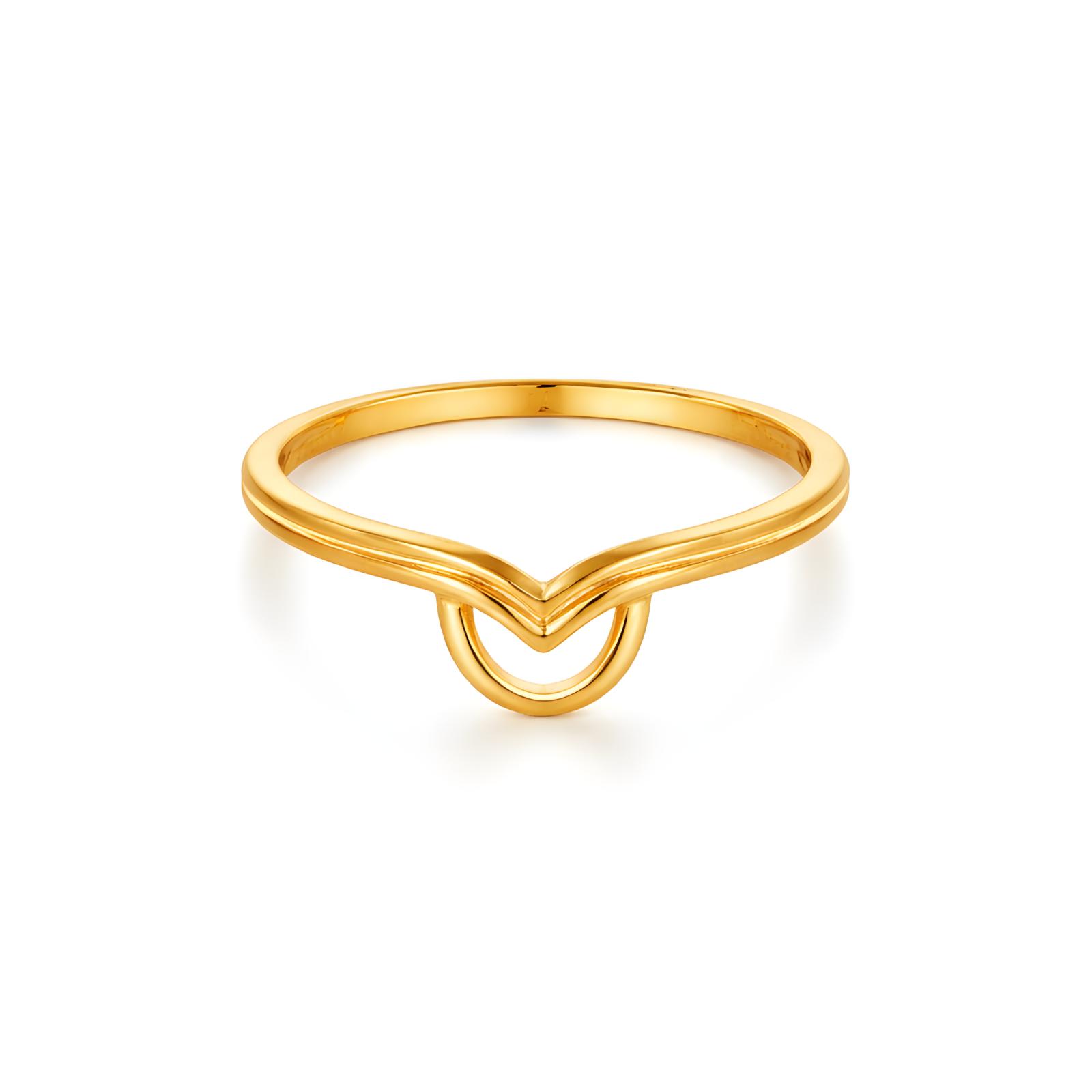 Lightweight Luxury Endless Love 22K Gold Ring - Image 2