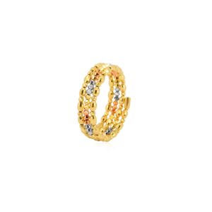 Alternative view of Timeless Beauty in Three Tone 18K Spring Rings at Bafleh Jewellery