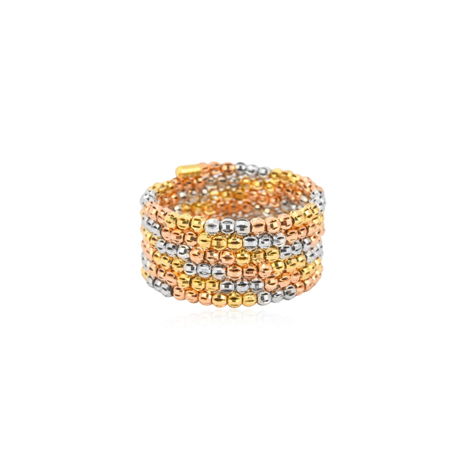Pure Elegance Redefined in 3 tone 18K Spring Gold Rings Only at Bafleh Jewellery - Image 2