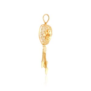 Alternative view of Luxurious 22kt Gold Pendant Featuring Ornate Patterns