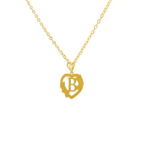 Alternative view of 18K Gold 'B' Pendant Necklace