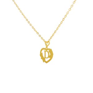 Alternative view of 18K Gold 'D' Pendant Necklac