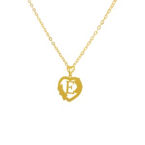 Alternative view of 18K Gold 'E' Pendant Necklace