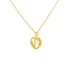 Alternative view of 18K Gold 'F' Pendant Necklac