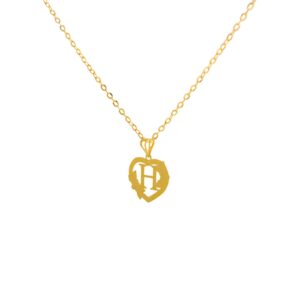 Alternative view of 18K Gold 'H' Pendant Necklace