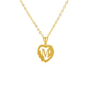 Alternative view of 18K Gold 'M' Pendant Necklace