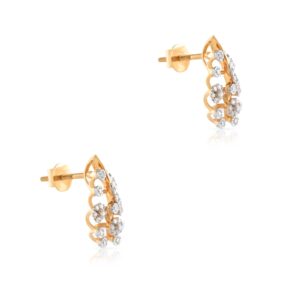 Alternative view of Exquisite 18K Yellow Gold Diamond Earrings with Authentic IDT Certification ? Only at Bafleh Jewellery