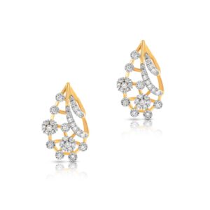 Exquisite 18K Yellow Gold Diamond Earrings with Authentic IDT Certification ? Only at Bafleh Jewellery