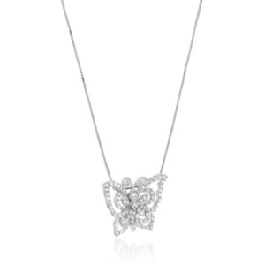 Alternative view of Lightweight Butterfly Diamond Necklace for Daily Wear