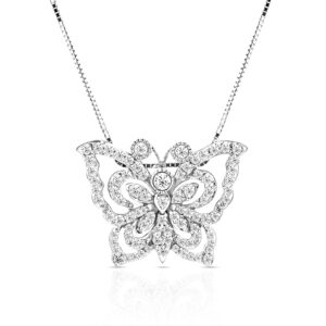 Lightweight Butterfly Diamond Necklace for Daily Wear