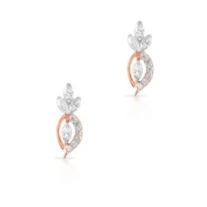 Timeless Luxury in Rose Gold 18K Diamond Earrings with Authentic IDT Certification by Bafleh Jewellery