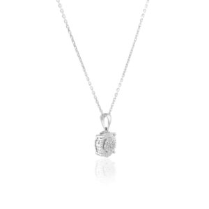 Alternative view of Bafleh Jewellery Presents a Stunning White Gold Round Shape Diamond Necklace Perfect for Every Occasion