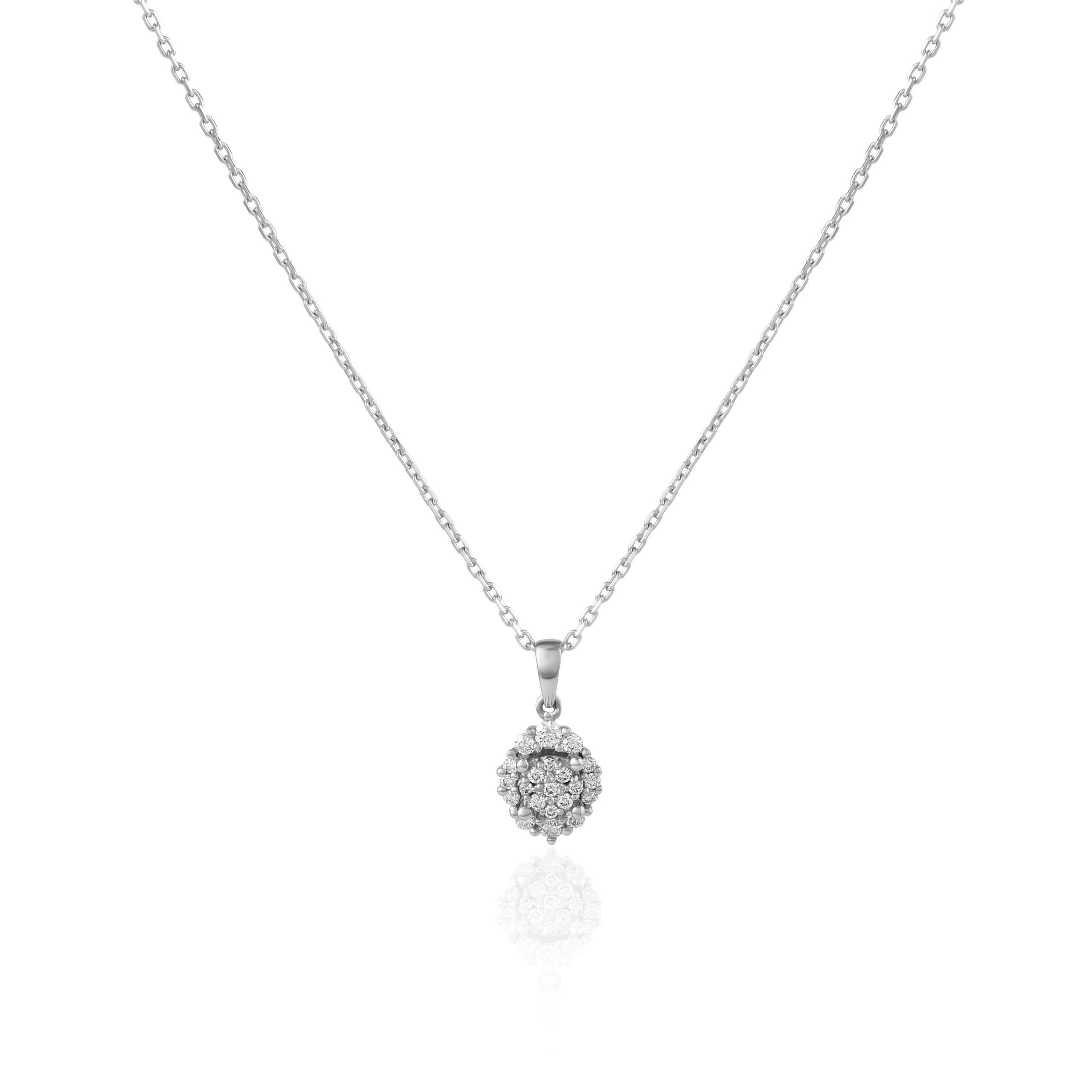 Stunning White Gold Necklace Adorned with Premium Diamonds Bafleh Jewellery Collection - Image 3
