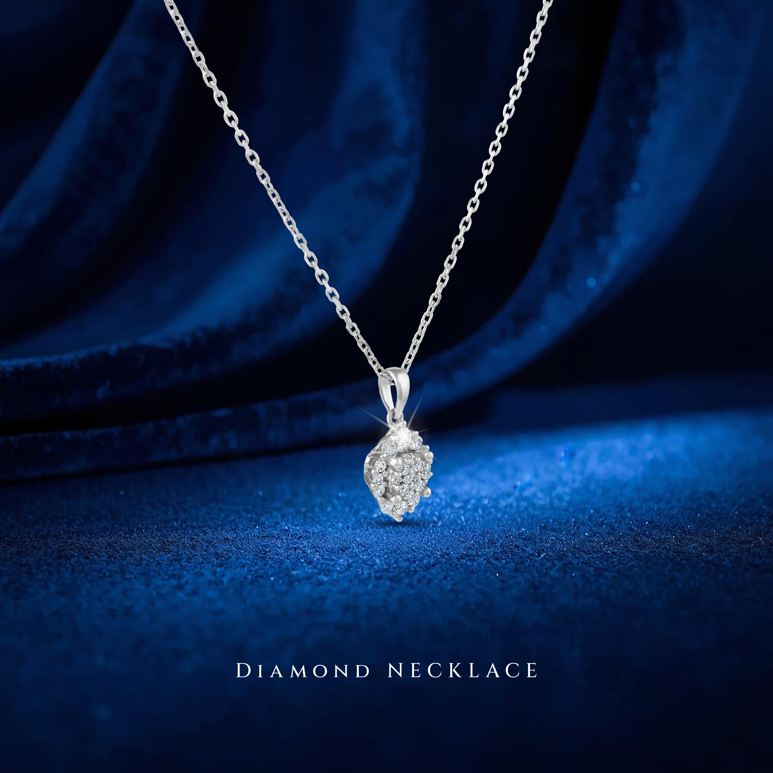Stunning White Gold Necklace Adorned with Premium Diamonds Bafleh Jewellery Collection - Image 4