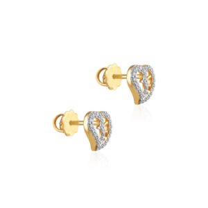Alternative view of Radiate Luxury and Grace with Bafleh Jewellery?s 18K Yellow Gold Heart Shape Diamond Earrings IDT Certified for Authentic Sparkle