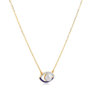 Alternative view of Everyday Elegance: Lightweight Diamond Evil Eye Necklace