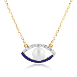 Everyday Elegance: Lightweight Diamond Evil Eye Necklace