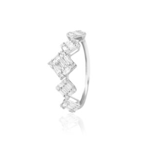 Alternative view of Double the Sparkle, Double the Promise ? White Gold Twin Diamond Engagement Rings Only at Bafleh