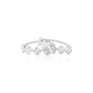 Double the Sparkle, Double the Promise ? White Gold Twin Diamond Engagement Rings Only at Bafleh