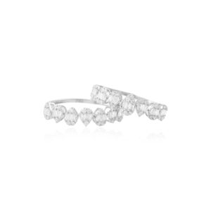 A Perfect Pair: White Gold Twin Diamond Rings Only at Bafleh Jewellery