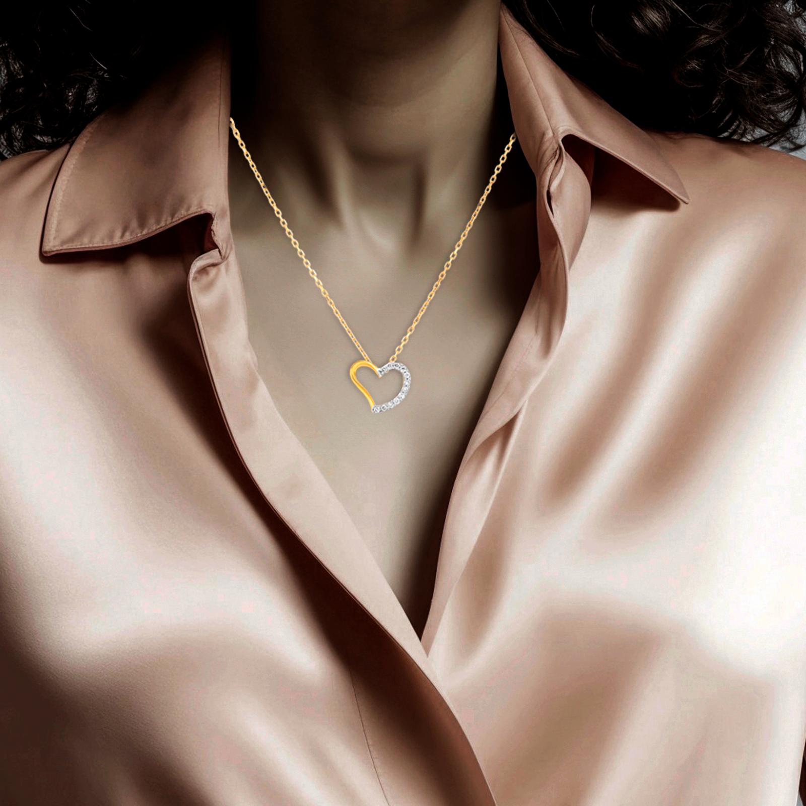 Sparkle with Love: Heart-Shaped Diamond Necklaces for Valentine's Day - Image 5